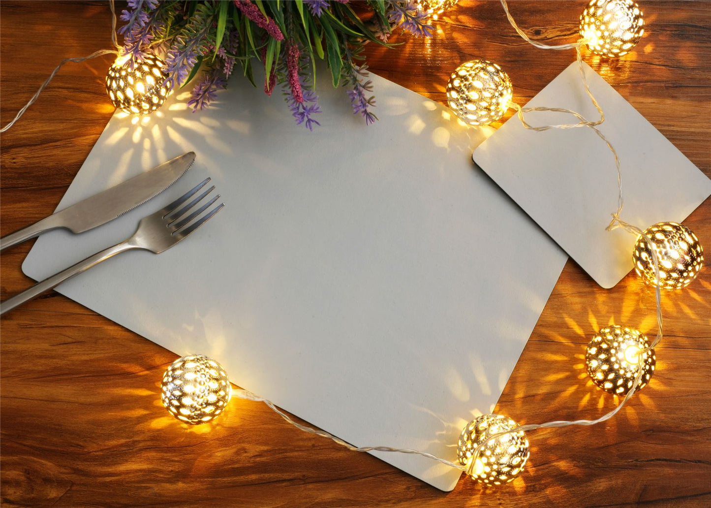 Set of 4 Elementary Grey Leatherboard Placemats and 4 Coasters - Made in UK