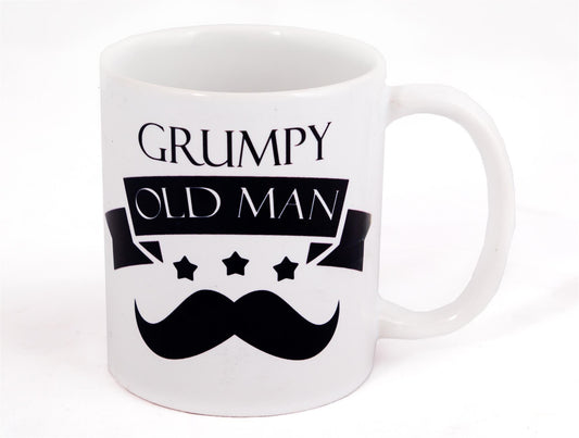  Set of 4 &apos;Grumpy old man&apos; porcelain can shaped 10 floz mugs