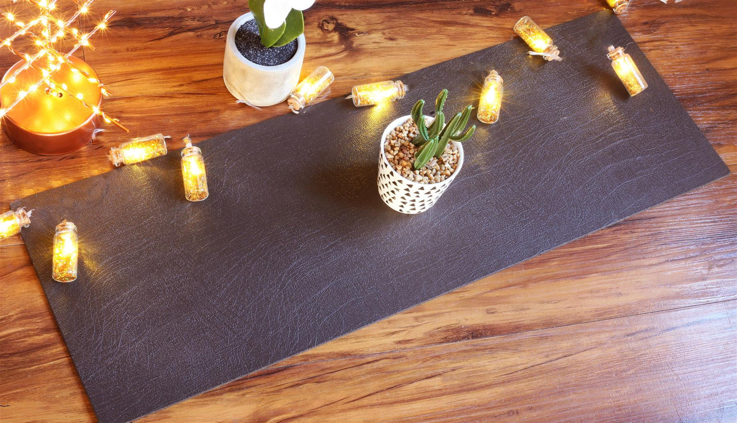  Luxury Classic Brown Leatherboard Table Runner 70cm