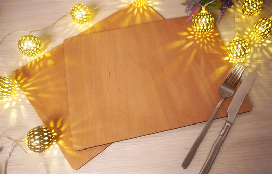  Set of 6 Solid Wooden Non Slip Eco Friendly FSC certified Placemats Tablemats - Made in Britain