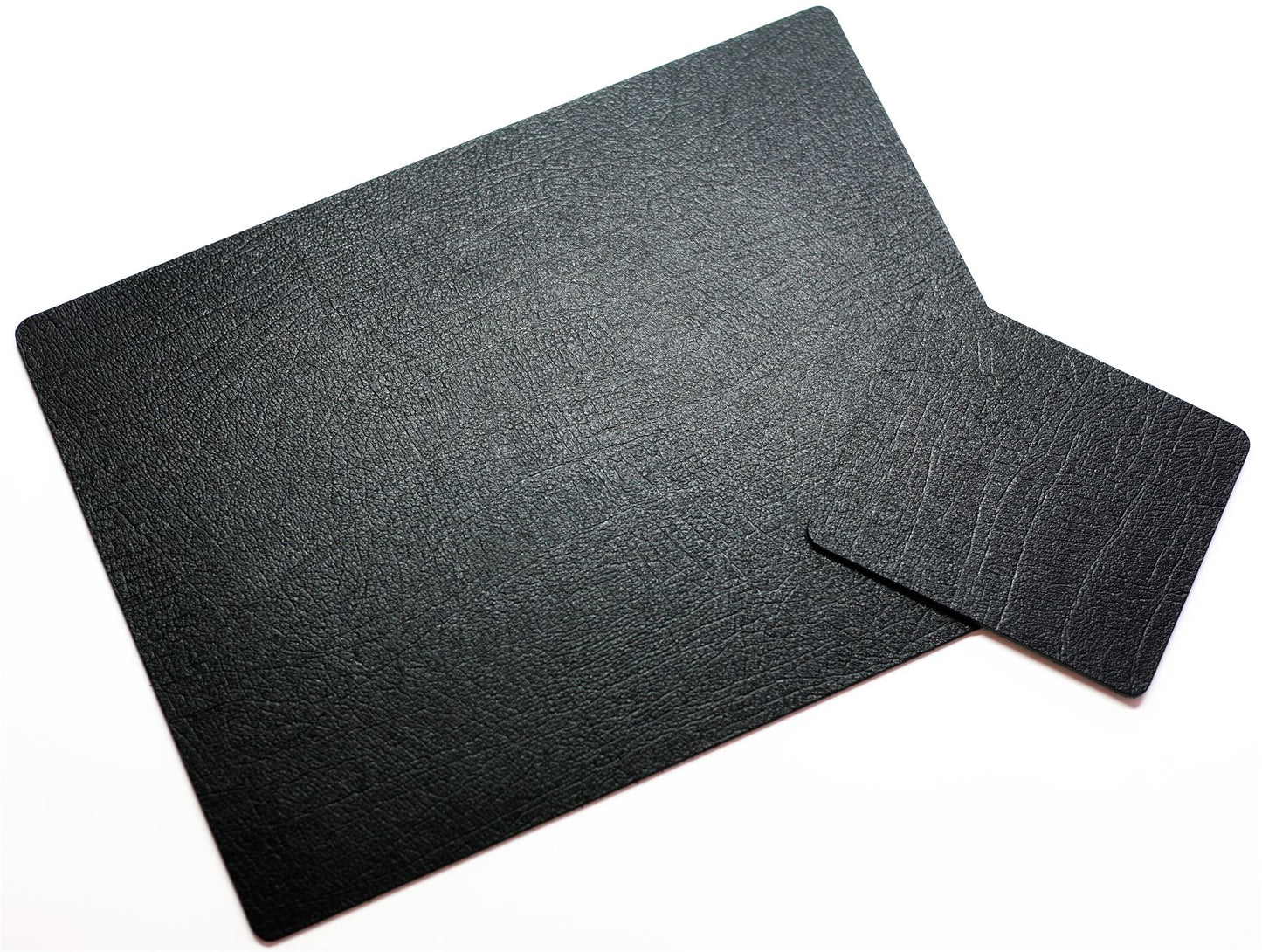  Set of 4 Classic Black Bonded Leather Placemats and 4 Coasters UK Made