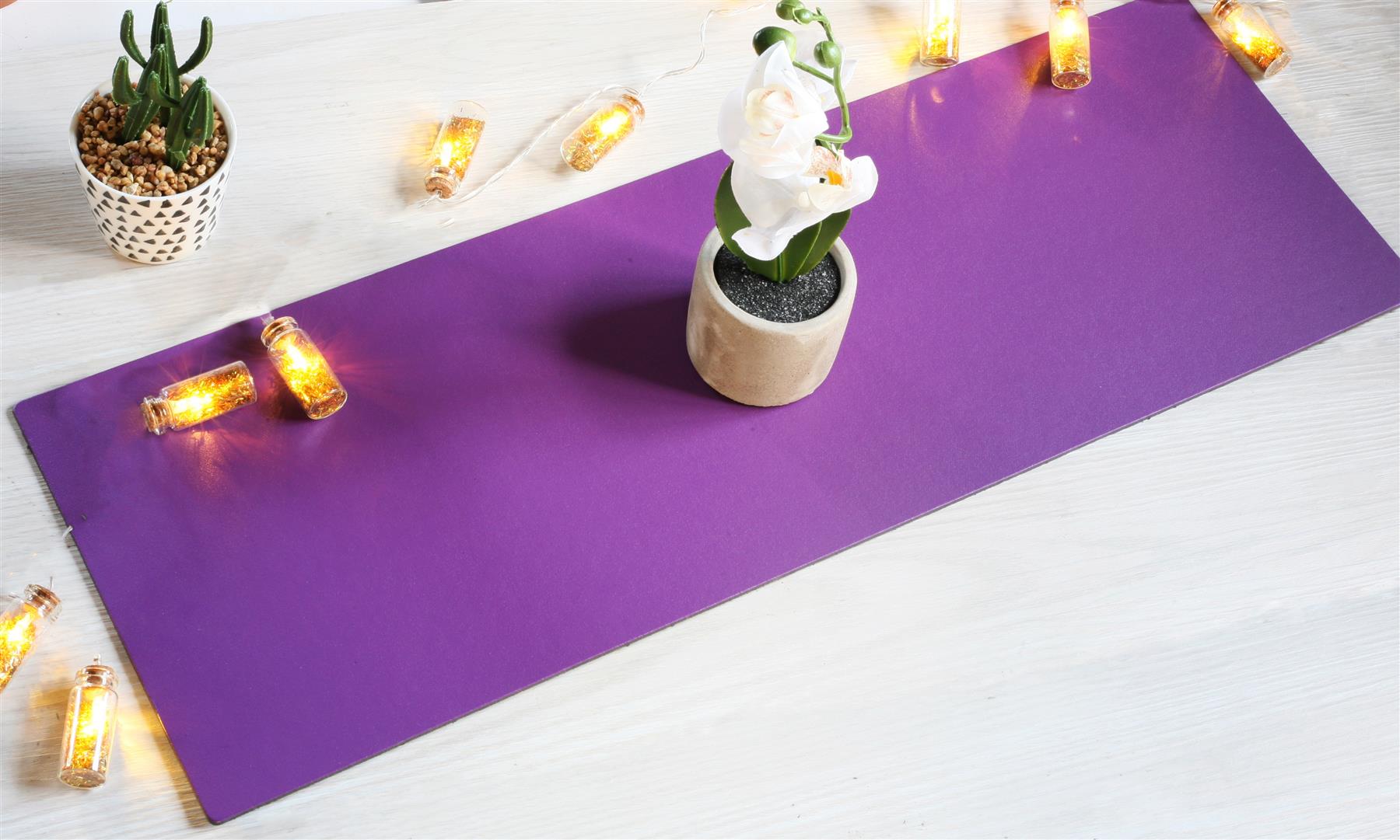  Luxury Elementary Purple Leatherboard Table Runner 70cm